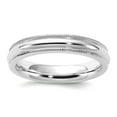thumbnail image 1 of 925 Sterling Silver Solid Polished Milgrain Half Round 4mm Millgrain Comfort-Fit Band Ring Size 7 Ring for Women and Men, 1 of 2