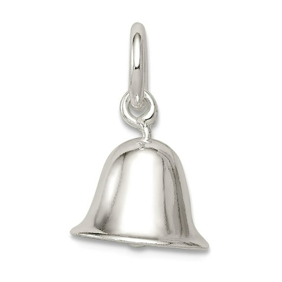 925 Sterling Silver Solid Polished Moveable Bell Charm 18x10mm Wide Pendant Necklace for Women