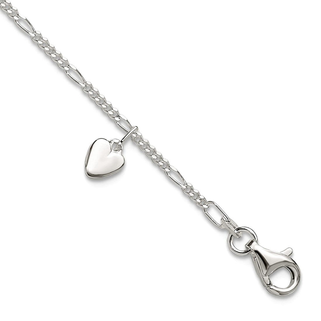 Sterling Silver Heart Dangle Anklet QG289