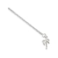 thumbnail image 1 of 925 Sterling Silver Solid Polished Palm Tree Anklet 10 Inch Spring-Ring 12mm Wide Anklet for Women, 1 of 2