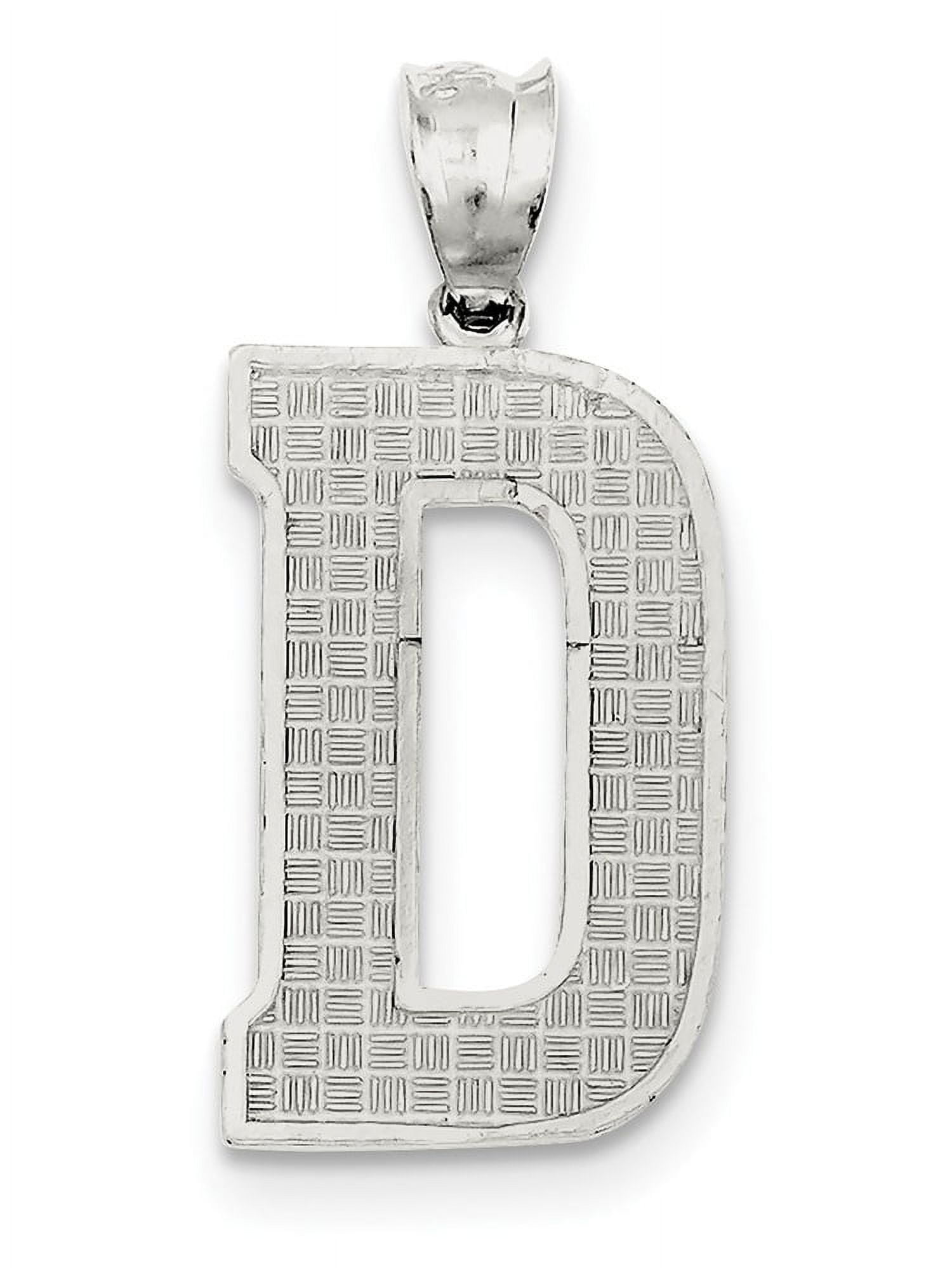 925 Sterling Silver Solid Polished Patterned Initial D Charm Gifts for ...