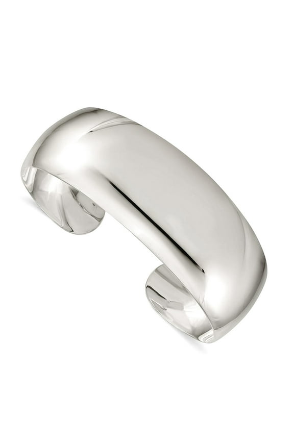 925 Sterling Silver Solid Polished Plain Cuff Stackable Bangle Bracelet 21mm Wide Cuff Bracelet for Women