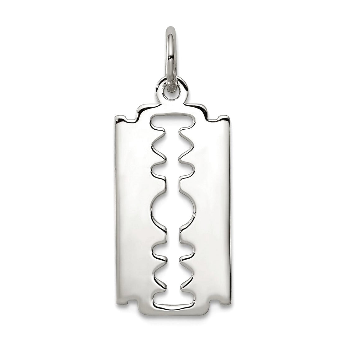 925 Sterling Silver Solid Polished Razor Blade Charm 20x9.5mm Wide ...