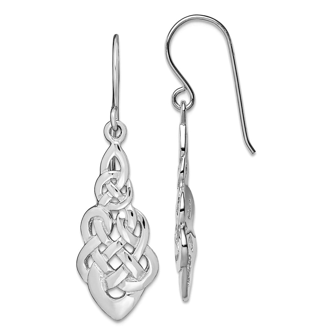 925 Sterling Silver Solid Polished Shepherd hook Long Drop Dangle Earrings 29x15mm Wide Dangle Earring for Women