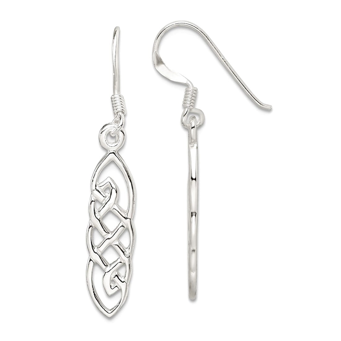 925 Sterling Silver Solid Polished Shepherd hook Long Drop Dangle Earrings 36x7mm Wide Dangle Earring for Women