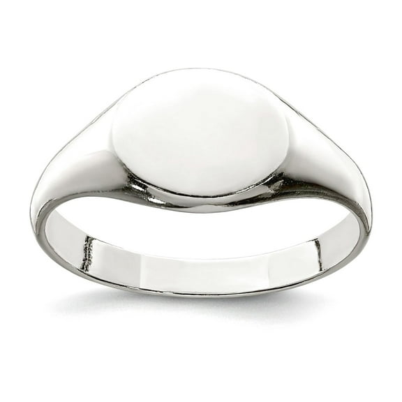 925 Sterling Silver Solid Polished Signet Ring Size 7 2mm Wide Ring for Women - 3.8 Grams