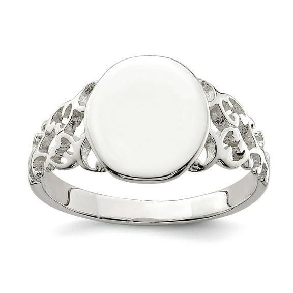 925 Sterling Silver Solid Polished Signet Ring Size 8 2mm Wide Ring for Women - 3.7 Grams