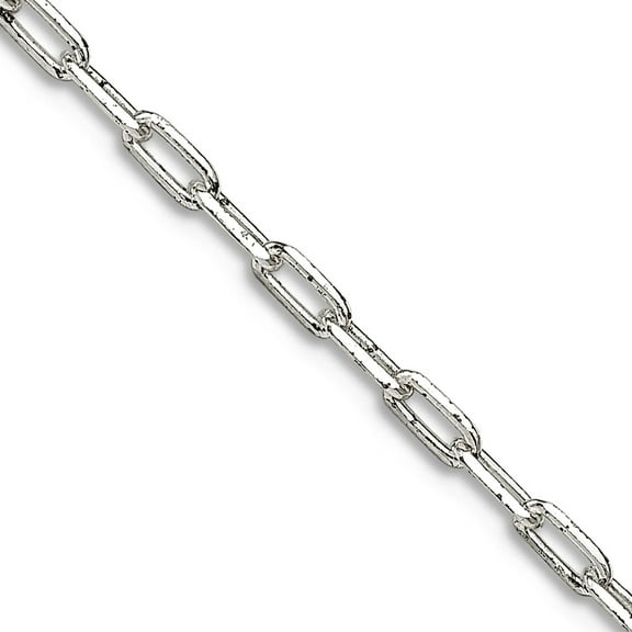 925 Sterling Silver Solid Polished Spring-Ring 2mm Elongated Open Link Chain Necklace 16 Inch Chain Necklace for Women a