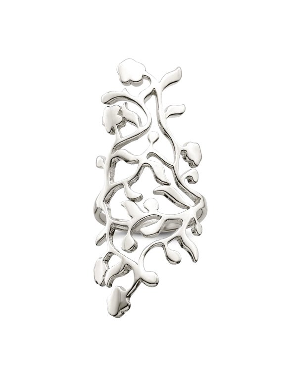 925 Sterling Silver Solid Polished Spring Tree Full Finger Ring Size 7 2mm Wide Ring for Women