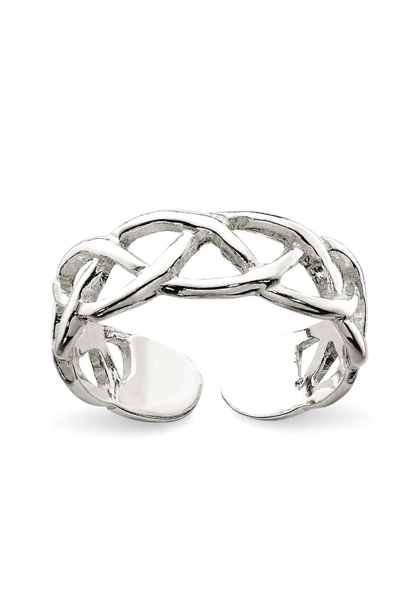 925 Sterling Silver Solid Polished toe ring 5mm Wide toe ring for Women - 1.4 Grams