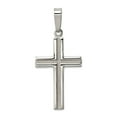 thumbnail image 1 of 925 Sterling Silver Solid Polished back Polished and Matte Finish Religious Faith Cross Pendant Necklace 29x17mm Wide Pe, 1 of 2