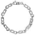 thumbnail image 1 of 925 Sterling Silver Solid Rectangular Bullet Chain Link Necklace 5.5mm, 1 of 1