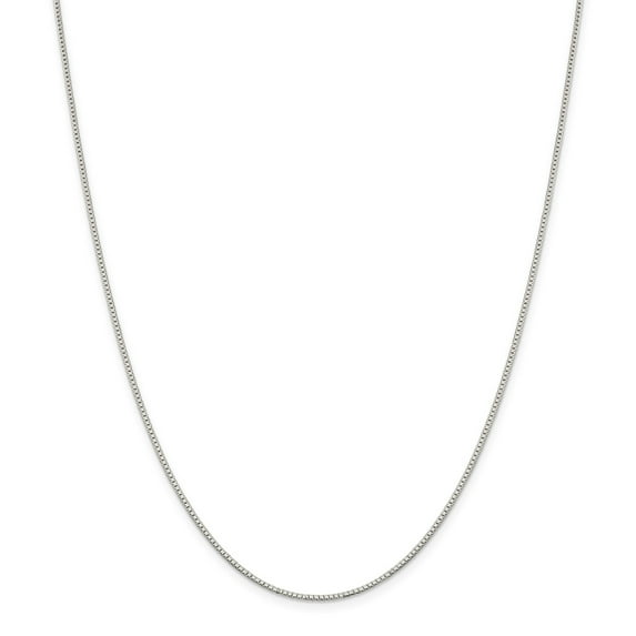 925 Sterling Silver Solid Rhodium Plated 1.10mm Plain Box Chain w/ Spring Ring Clasp - 24"