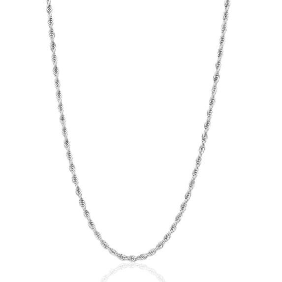 925 Sterling Silver Solid Rope Chain GAGE 080 2.5MM