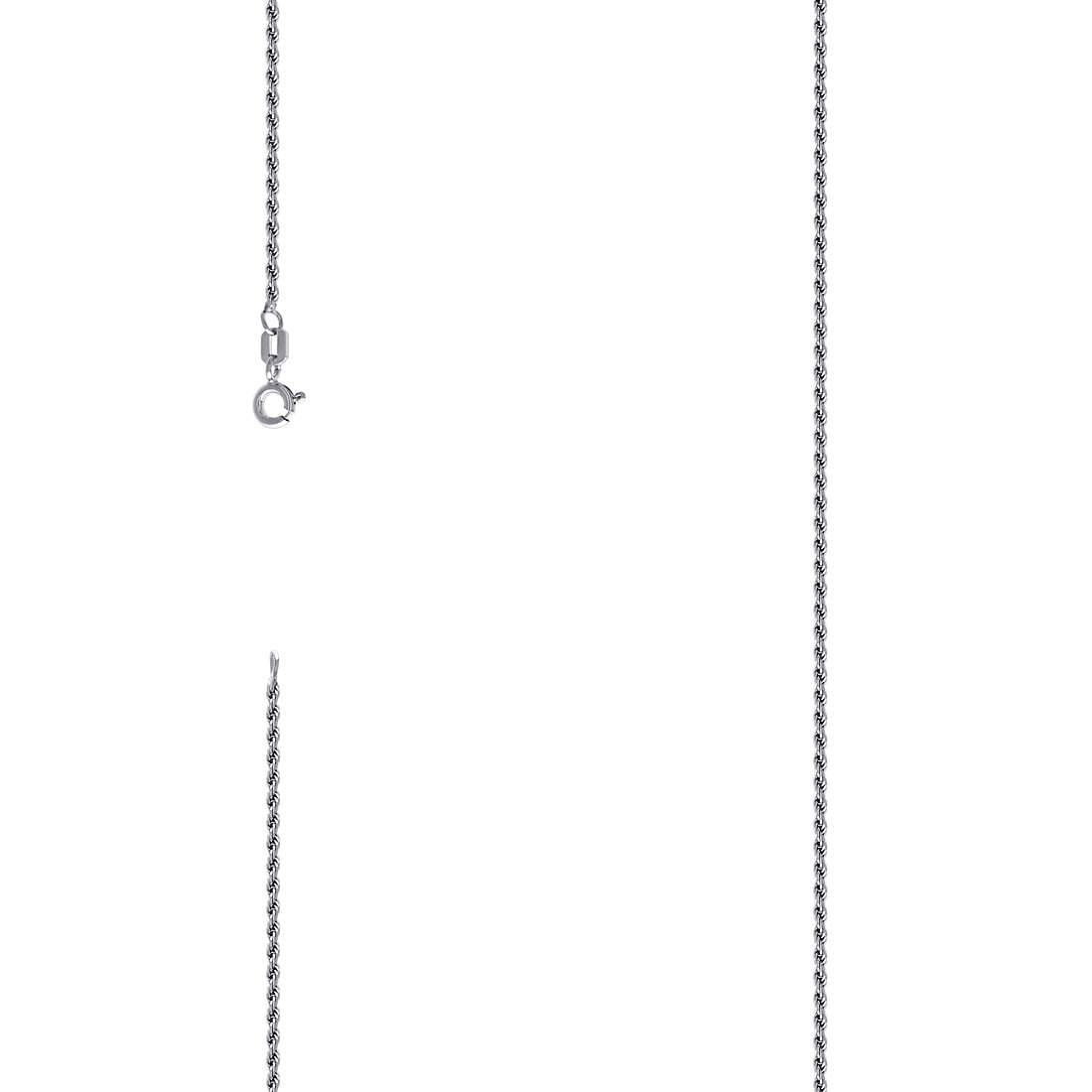 925 Sterling Silver Solid Rope Chain Rhodium 0.5mm Necklace 16 Inch ...