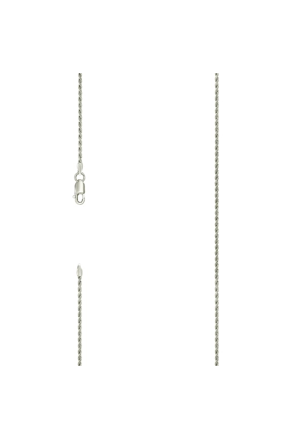 925 Sterling Silver Solid Rope Chain Silver 1.5mm Necklace 24 Inch Chain Necklace for Women and Men
