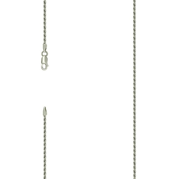 925 Sterling Silver Solid Rope Chain Silver 2mm Necklace 18 Inch Chain Necklace for Women and Men