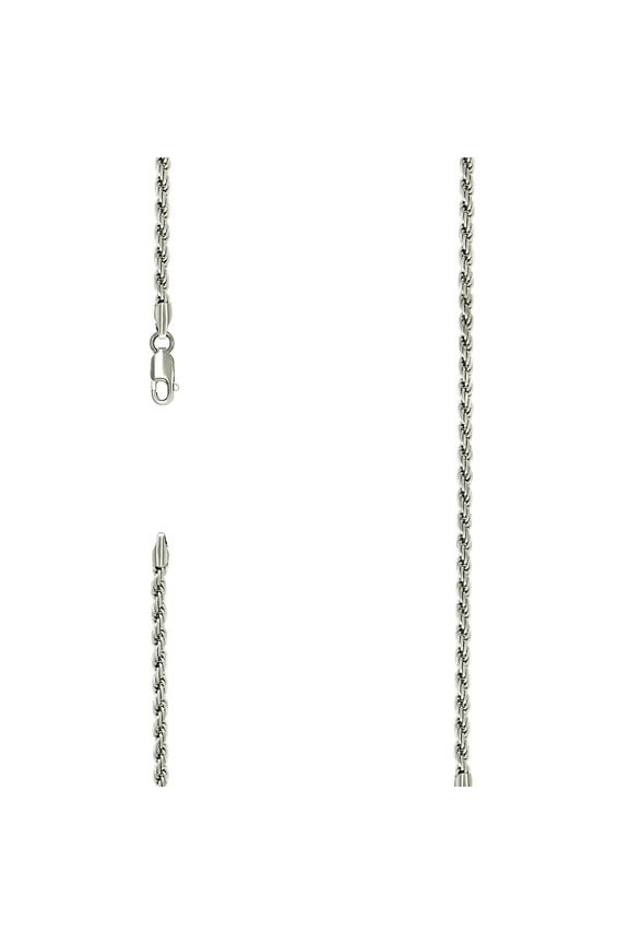 925 Sterling Silver Solid Rope Chain Silver 3mm Necklace 18 Inch Chain Necklace for Women and Men