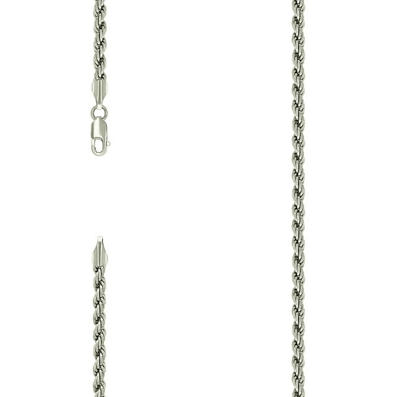 925 Sterling Silver Solid Rope Chain Silver 4mm Bracelet 7 Inch Link Bracelet for Women and Men