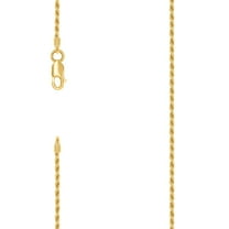 925 Sterling Silver Solid Rope Chain Yellow 1.5mm Necklace 20 Inch Chain Necklace for Women and Men