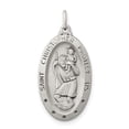 thumbnail image 1 of 925 Sterling Silver Solid Satin Back Artisan Oxidized Engravable (back only) St. Christopher Medal Charm Pendant Necklac, 1 of 2