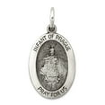 thumbnail image 1 of 925 Sterling Silver Solid Satin Back Oxidized Antiqued Sacred Love Heart Pendant Necklace of Religious Faith Inspiration, 1 of 2