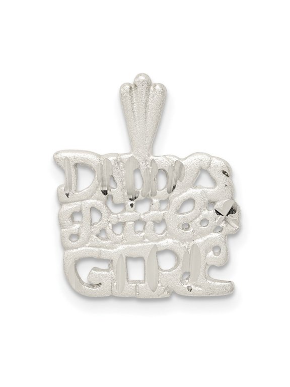 925 Sterling Silver Solid Satin Daddys Little Teen Charm Pendant Necklace Measures 19x17mm Wide - Bead Charm for Women