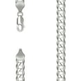 thumbnail image 1 of 925 Sterling Silver Solid Super Flat Comfort Curb Chain Silver 7.2mm Necklace 22 Inch Chain Necklace for Women and Men, 1 of 2