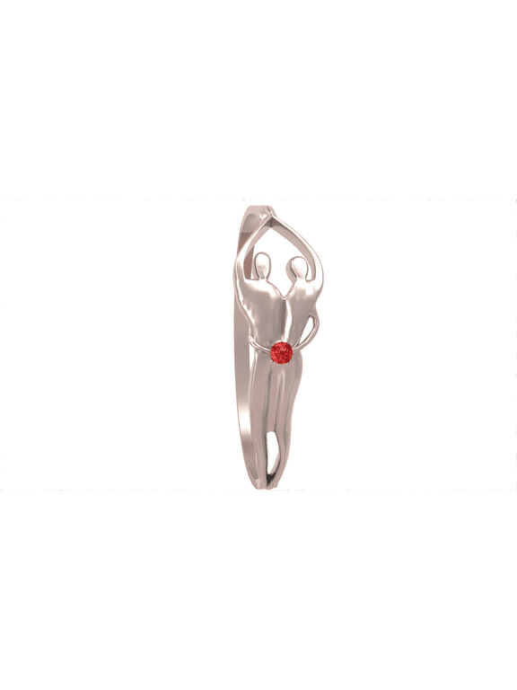 925 Sterling Silver Soulmate Ring, Gift for Her, Amethyst Ruby Zirconia Stone, Size 5