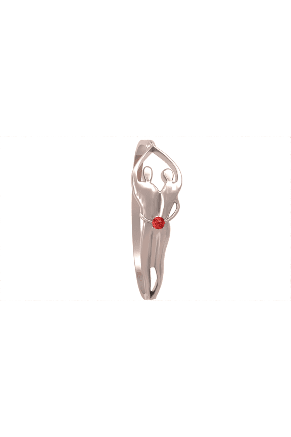 925 Sterling Silver Soulmate Ring, Gift for Her, Ruby Cubic Zirconia Stone, Size 6