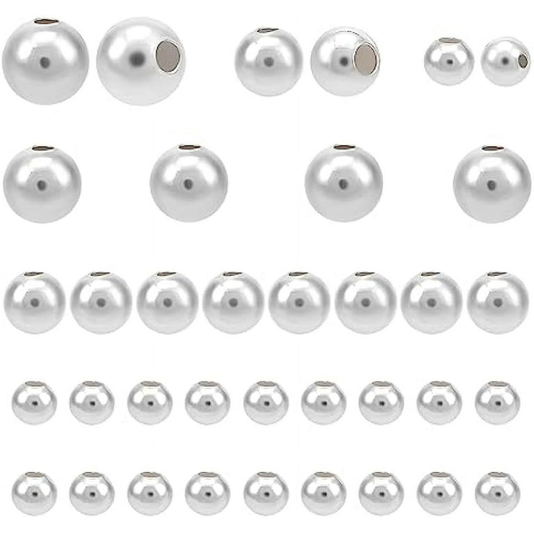 925 Sterling Silver Spacer Beads 36pcs Round Smooth Beads 3mm 4mm 6mm Small  Bracelet Beads Long-Lasting Seamless Beads for Jewelry Bracelet Necklace  Earring Hole 0.9-1.6mm 