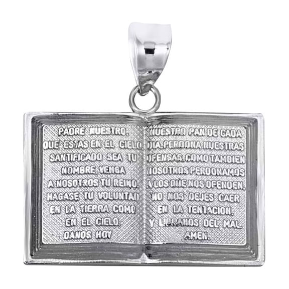 .925 Sterling Silver Spanish Open Holy Bible (Pendant)
