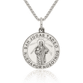 thumbnail image 1 of 925 Sterling Silver Vintage Spanish San Judas Tadeo St Jude Patron Saint Thaddeus Medal Necklace Chain Pendant Charm, 1 of 11