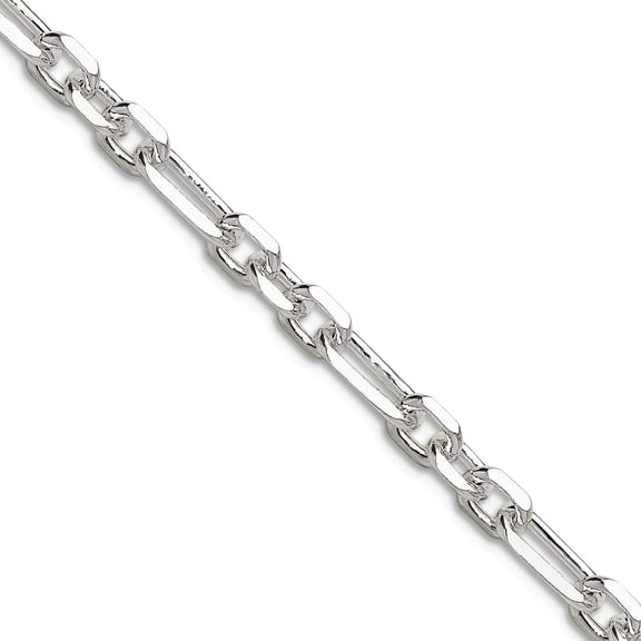 925 Sterling Silver Sparkle-Cut 4.5mm 3 Short Plus 1 Long Cable Link Chain Necklace 24 Inch Chain Necklace for Women and