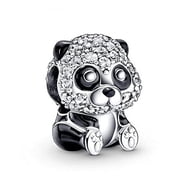 925 Sterling Silver Sparkling Cute Panda Charm for Women Moment Charm Bracelet