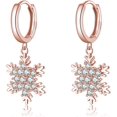 thumbnail image 1 of 925 Sterling Silver Sparkly CZ Snowflake Dangle Earrings for Women Teens Christmas Snowflake Dangle Earrings Drop Winter Party Earrings, 1 of 12