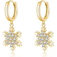 thumbnail image 1 of 925 Sterling Silver Sparkly CZ Snowflake Dangle Earrings for Women Teens Christmas Snowflake Dangle Earrings Drop Winter Party Earrings, 1 of 12