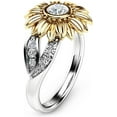 thumbnail image 1 of 925 Sterling Silver Spinner Flowers Ring for Women Fidget Anxiety Relief Ring Band Meditation Ring, 1 of 4