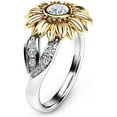 thumbnail image 1 of 925 Sterling Silver Spinner Flowers Ring for Women Fidget Anxiety Relief Ring Band Meditation Ring, 1 of 7