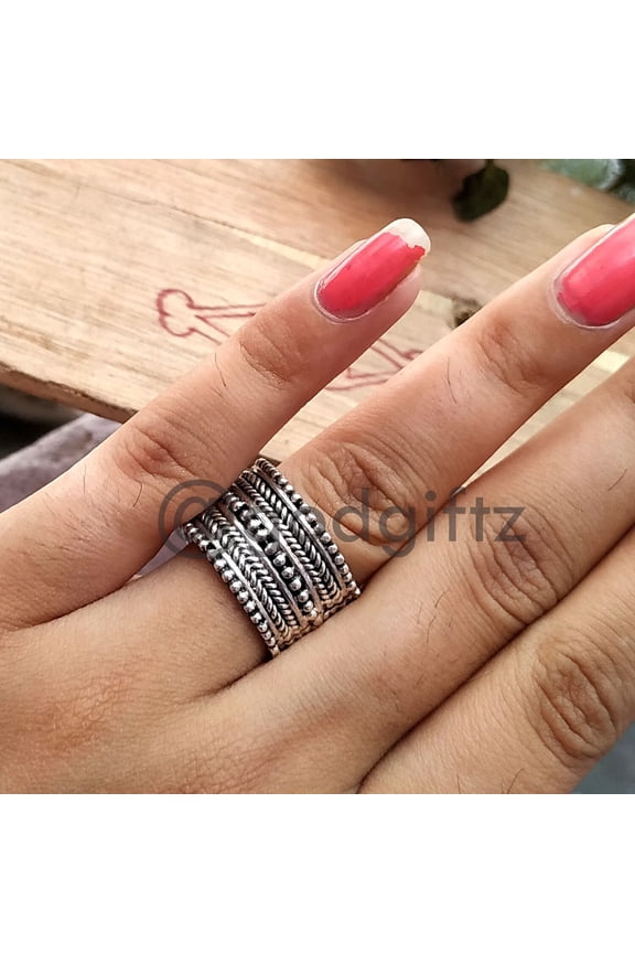 925 Sterling Silver Spinner Ring | Meditation Fidget Band | Stress Relief & Anxiety Ring for Women