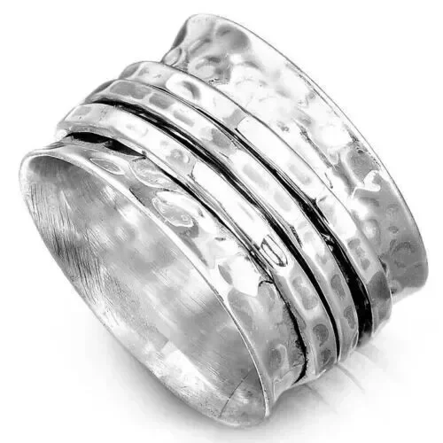 925 Sterling Silver Spinner Ring Statement Handmade Ring For Men Women All Size