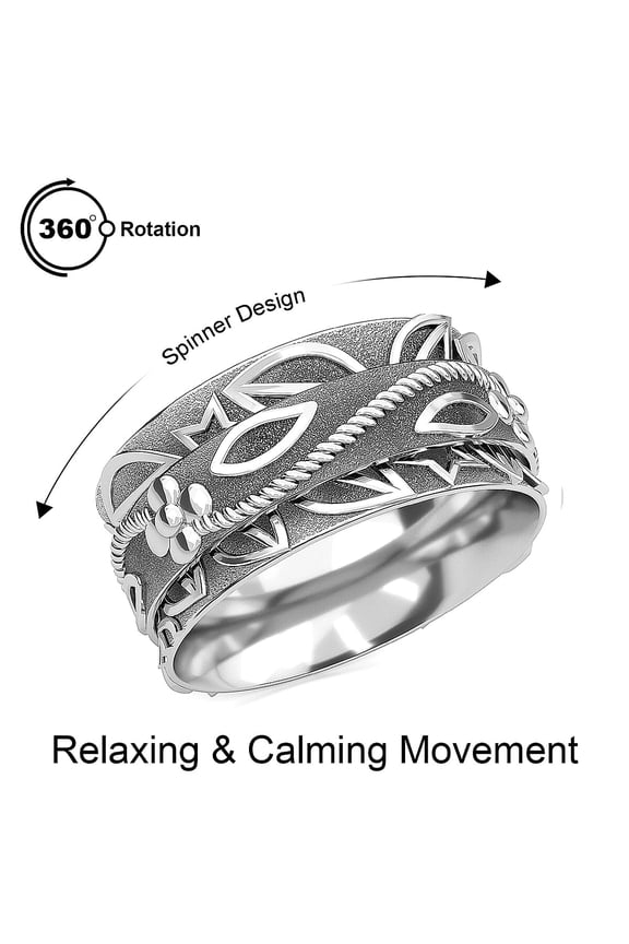 925 Sterling Silver Spinner Ring for Women Jewelry Size 10 Birthday Christmas Gifts
