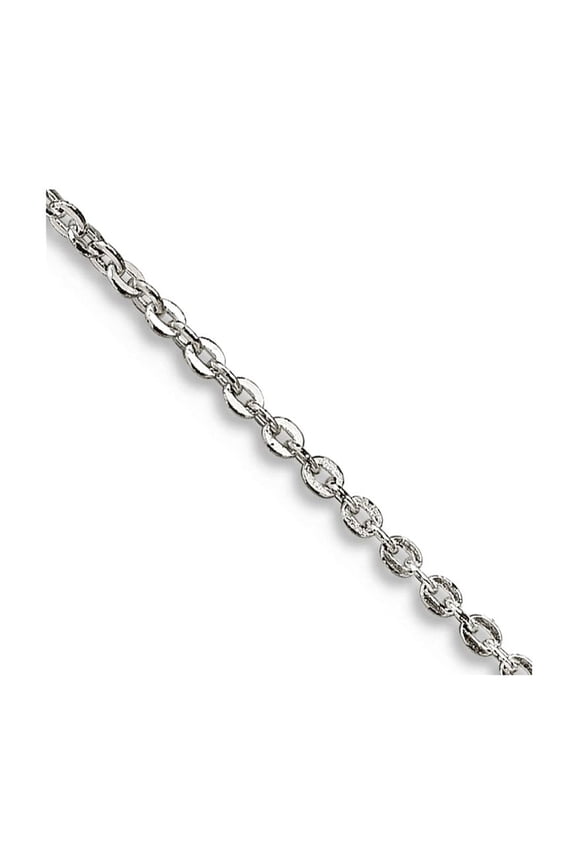 925 Sterling Silver Spring-Ring .90mm Flat Cable Chain Necklace 18 Inch Chain Necklace for Women and Men
