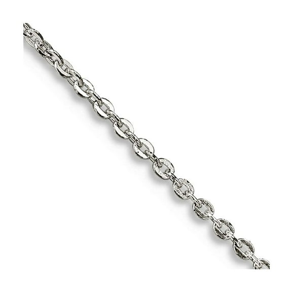 925 Sterling Silver Spring-Ring .90mm Flat Cable Chain Necklace 24 Inch Chain Necklace for Women and Men