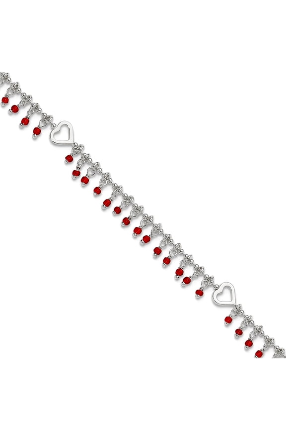 925 Sterling Silver Spring-Ring Anklet 10 Inch 2mm Wide Anklet for Women - 5.6 Grams