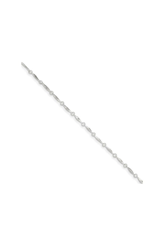 925 Sterling Silver Spring-Ring With 1inch Ext. Anklet 10 Inch 2mm Wide - Anklet for Women