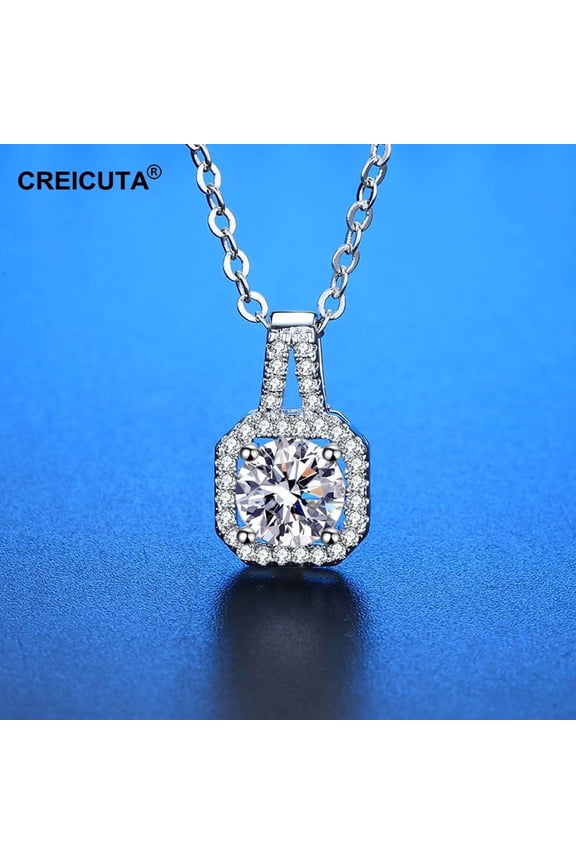 925 Sterling Silver Square-Cut Pendant Necklace - Elegant & Charming Wedding Jewelry, Perfect Birthday & Mother's Day Gift for Women