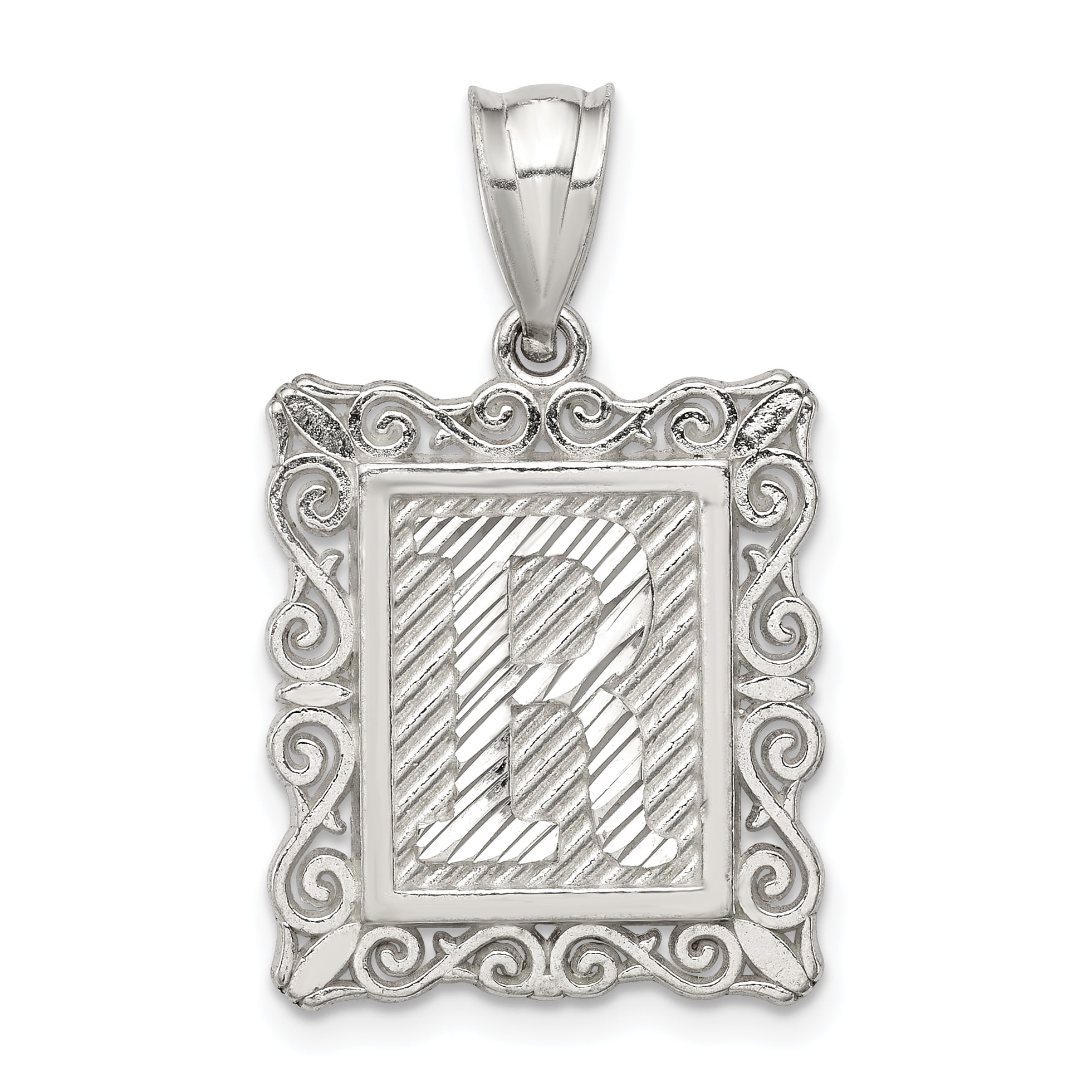 Square Alphabet Pendant Charm Real 10k Yellow Gold Square Initial