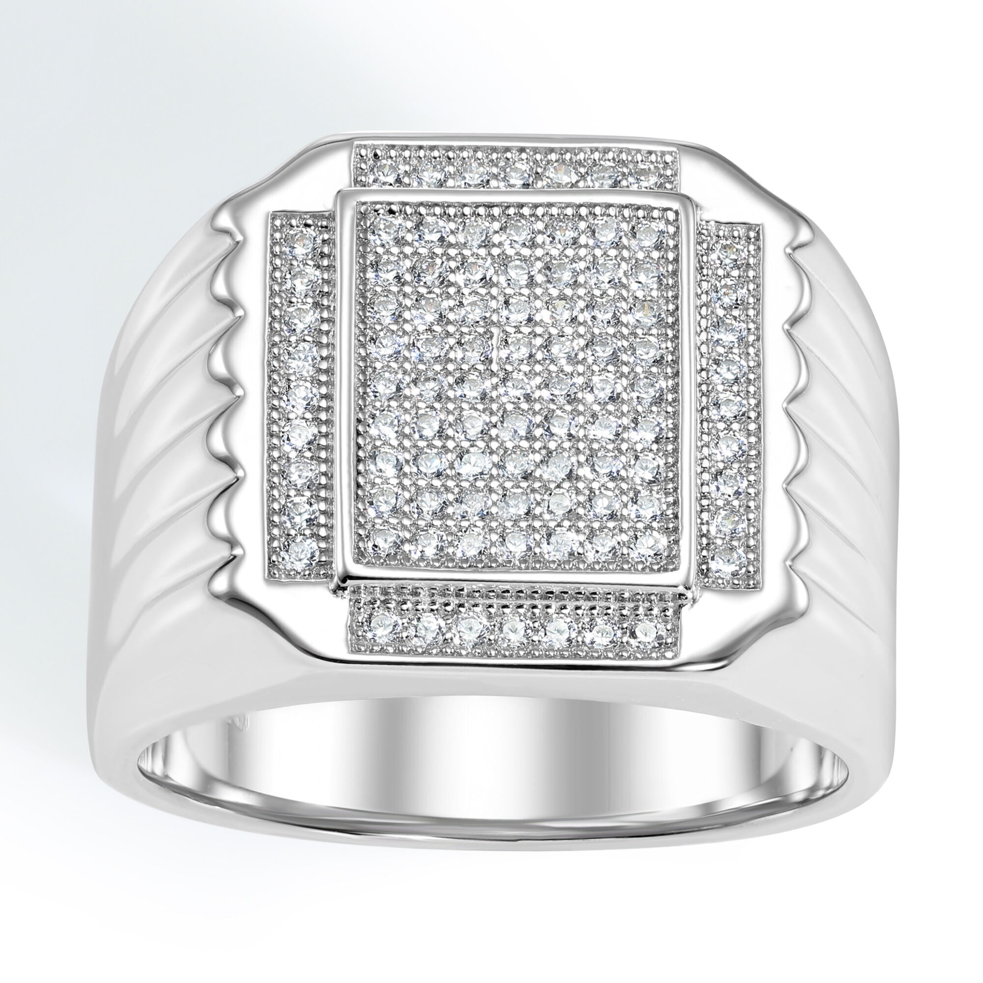 アクセサリー Silver Ring With SquareG Silver 925-Sterling-Silver-Square-