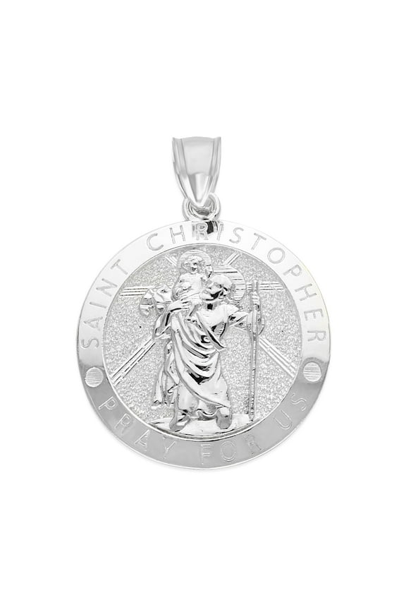 925 Sterling Silver St. Christopher Pendant - Patron Saint Jewelry, Catholic Gifts for Women